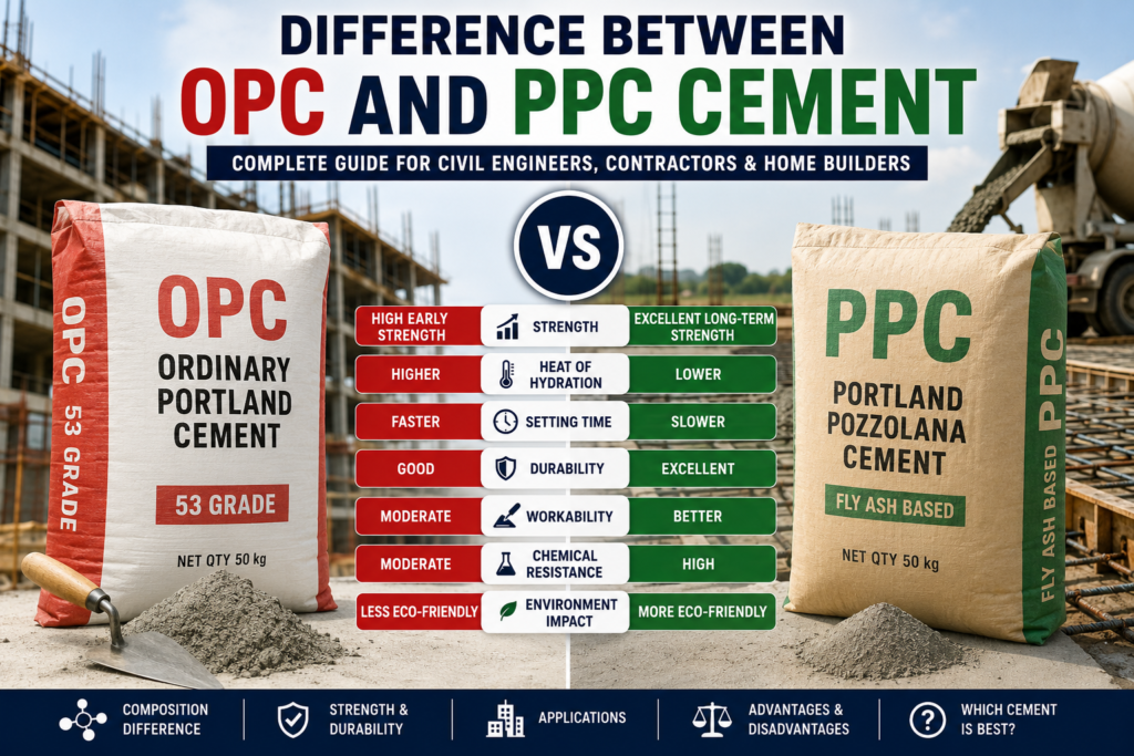 Difference Between OPC and PPC Cement